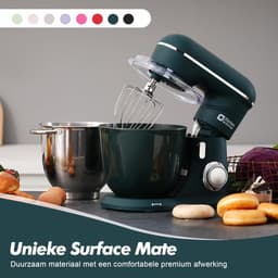 Keukenmachine - Standmixer - Bakken en Koken - Dubbele Mengkommen - 4.5 Liter - Donkergroen — thumbnail 3