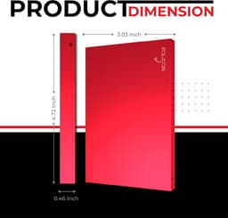 Externe Harde Schijf - Draagbare Opslag - Gegevens Back-up - Ultrasnelle USB 3.0 - 1 TB - Rood — thumbnail 4