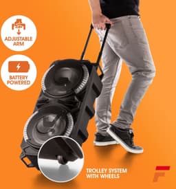 Party speaker Bluetooth - Fenton LIVE280 - 900 Watt - Partybox op accu - karaoke set met 2 microfoons — thumbnail 5