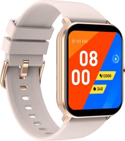 Belesy® KALMIA - Smartwatch Heren – Smartwatch Dames - Horloge – Stappenteller – Calorieën - Hartslag – Sporten - Je eigen foto als wijzerplaat - Kleurenscherm - Full Touch - Splitscreen– Goud – Silicone – Roze - Moederdag — thumbnail 2
