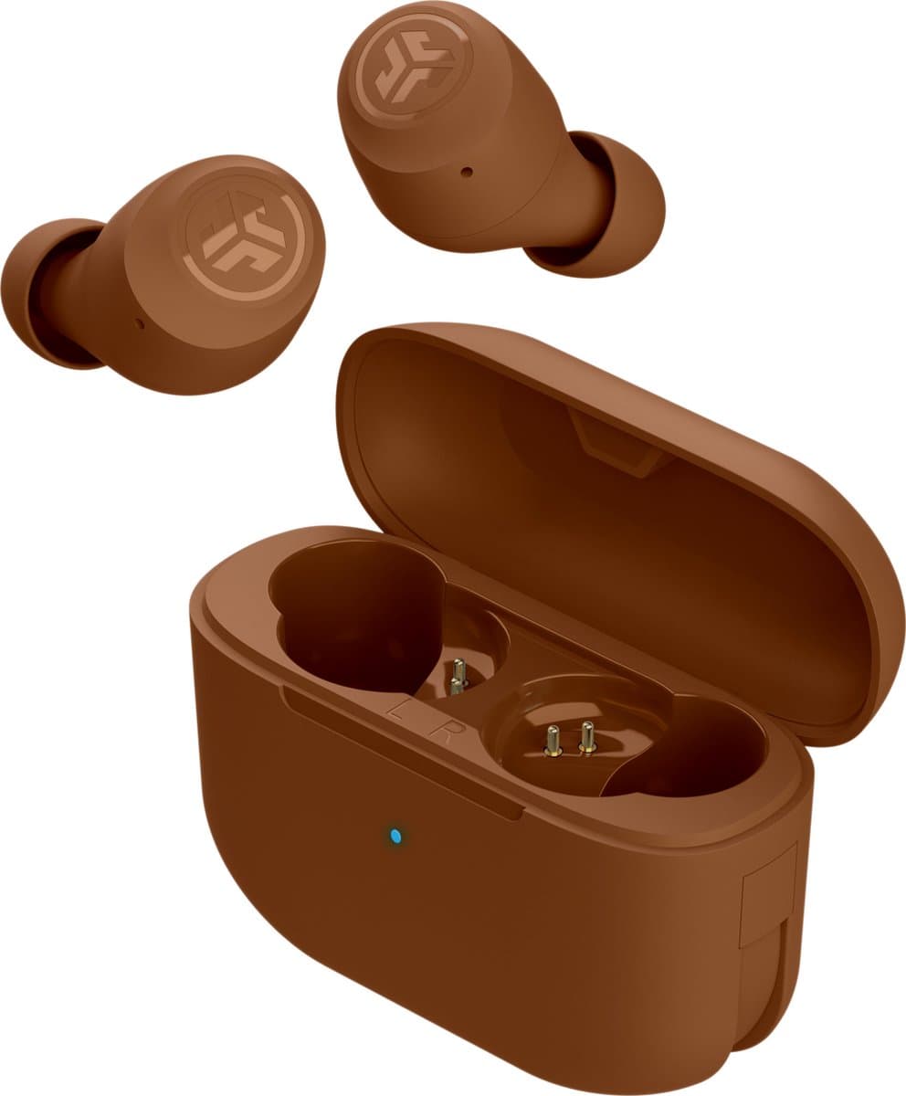 JLab Go Pop Tones Draadloze Oordopjes - oortjes draadloos - 32 uur Speeltijd - EQ Geluidsinstellingen - Bluetooth 5.1 - Oplaadcase met ingebouwde Oplaadkabel – Pantone 1615 — afbeelding 1