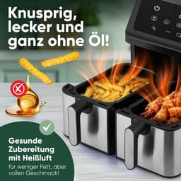 Heteluchtfriteuse met 2 compartimenten voor gelijktijdig koken | 9 liter — thumbnail 4