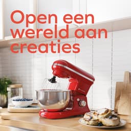 KitchenBrothers 1200W Keukenmachine - Keukenrobot - 5L - Mixer met Mengkom - BPA-vrij Keukenmixer - Rood — thumbnail 2