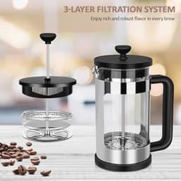 Mini Franse Pers 12 Oz - Koffiezetapparaat voor Enkele Servo, Hittebestendig Borosilicaat Glas — thumbnail 2