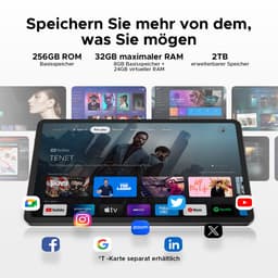 DOOGEE V Pad 5G tablet - 12 inch 2,4K + 90Hzscherm - Android 15 -MediaTek Dimensity 7050 processor - Ondersteuning voor 5G simkaart - 32 GB RAM + 256 GB (2TB TF) - 8800mAh/18W- gaming tablet - vier luidsprekers - WiFi 6 - Face ID- OTG - GPS — thumbnail 4