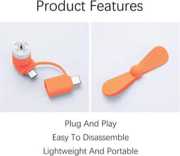 Draagbare Mini USB Telefoonventilator - Set van 5, Stil en Compact — thumbnail 4