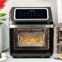 Grote Airfryer 12L - 1800W - RVS - Zwart - Hete Lucht Friteuse met Timer — thumbnail 2