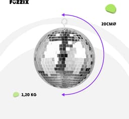 Fuzzix MB20ML Discobal 20 cm - met motor op batterijen en RGBW LED's — thumbnail 4