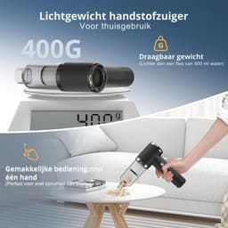 SNJY® Kruimeldief Snoerloos - Handstofzuiger Draadloos - Draadloze Stofzuiger - 120 W - Zwart — thumbnail 5