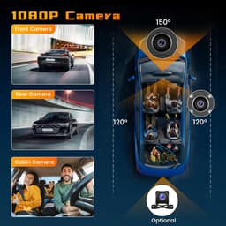Dashcam WiFi met 64GB SD Kaart - FHD 1080P Auto Camera met Dubbele Lens en G-Sensor — thumbnail 4
