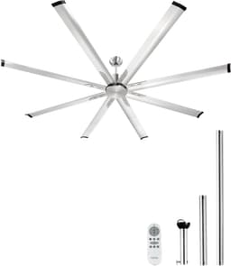 VEVOR 214cm Plafondventilator Zonder Verlichting Afstandsbediening Geborsteld Nikkel — thumbnail 1