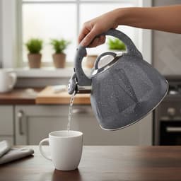 Cheffinger, Fluitketel 3L Inductie Compatibel met Marmeren Design, Grijs — thumbnail 4