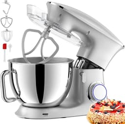 Deegmachine - 8,5 Liter Deegmachine - Deegmachine Met 6+1 Snelheden - 1500W Mengkneedmachine Met Deeghaak, Garde En Spatel Voor Bakken - Gebak - Koekjes — thumbnail 1