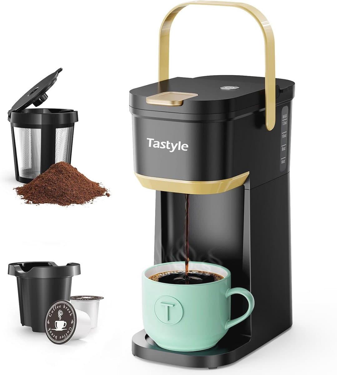 Compact Koffiezetapparaat voor Reis en Camping - Mini Koffiemaker met Draagbare Handgreep, 150-300 ml, Ideaal voor Kantoor en Thuis — afbeelding 1