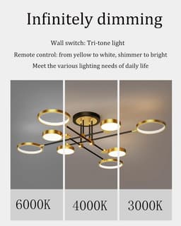 Moderne Dimmerbare LED Plafondlamp met Afstandsbediening - Geschikt voor Woonkamer en Slaapkamer — thumbnail 4