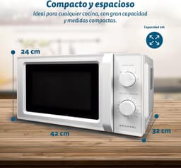 Magnetron 20 Liter 700W met 5 Vermogensstanden en Ontdooifunctie - Compacte Oven — thumbnail 5