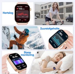 Synyq Axis GPS Smartwatch Dames en Heren - GPS 5 satellieten - Waterdicht - Belfunctie - Stappenteller - Hartslagmeter - Slaapmonitor - Multisport - Geschikt voor Android en iOS - Rose — thumbnail 5