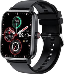 Belesy® HEAVEN – Smartwatch Dames – Smartwatch Heren – Horloge – 1.85" Kleurenscherm – Stappenteller – Hartslagmeter – Bloeddrukmeter – Slaapmonitor – Split Screen – Stembediening – Sportmodus – Bluetooth 5.1 – Zwart - Moederdag — thumbnail 1