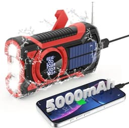 Dutchers® Onverwoestbare Noodradio 5000 mAh - Schok- en valbestendig - Solar Opwindbaar - Opwindbare Radio - Survival - Dynmo en Zonnepaneel - Powerbank - Dynamo Radio - Zaklamp - Noodpakket - Telefoon opladen — thumbnail 1