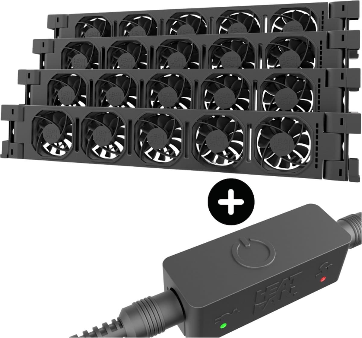 Heatfan 5 - Radiatorventilator Quattro - Zwart + Smart Sensor — afbeelding 1