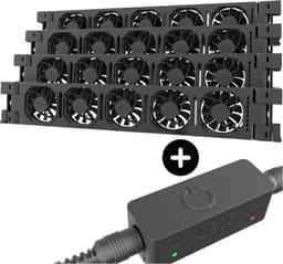 Heatfan 5 - Radiatorventilator Quattro - Zwart + Smart Sensor — thumbnail 1
