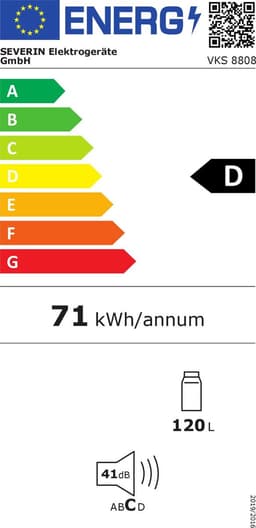 Severin VKS 8808 Koelkast zonder vriesvak - Led verlichting - 120 Liter - Bijzonder stil – 41 dB - Wit — thumbnail 2
