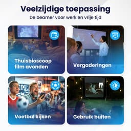 LumeWorks Orion Pro Mini Beamer Editie 2025 - Projector - 4K Support - Geschikt voor IOS en Android - Android 11 - Draagbaar - Thuisbioscoop - Wit — thumbnail 3