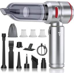 CLGP® Kruimeldief Draadloos - Auto Stofzuiger - Handstofzuiger - Zilver en Rood — thumbnail 1
