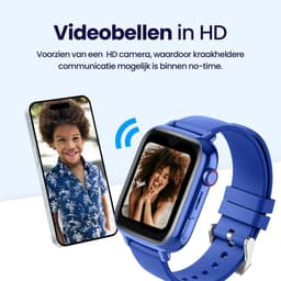 Qlokkie Kiddo Explore - GPS horloge kind - Smartwatch kinderen - GPS tracker kind met nauwkeurige locatiebepaling - GPS horloge kind met simkaart - Stel veilige zones in - SOS functie - Whatsapp - Blauw — thumbnail 5