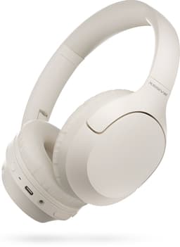 Draadloze Bluetooth Koptelefoon met Bass-Boost Functie - Bluetooth 5.3 - 60 Uur Batterij - Headset met Microfoon Noise Cancelling - Koptelefoon met draad modus - Equalizer App - Beige — thumbnail 1