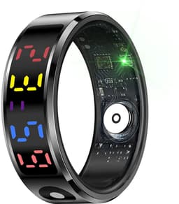 WizBay Premium Select® Smart Ring Color LED Zwart - Maat 12 - Hartslag Slaap Zuurstof - Gesture - Multi Sport Modi — thumbnail 1