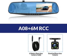 Dashcam voor Auto - 4.3 Inch - Full HD 1080P Auto Rij Recorder - Achteruitkijkspiegel DVR - Nachtzicht, Bewegingsdetectie, Parkeermodus - 6M Achteruitrijcamera - Zonder Geheugenkaart - Zwart — thumbnail 2