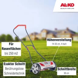 Handmatige Grasmaaier 38 cm - Ideaal Voor 250 m² - Helicoid Snede — thumbnail 2