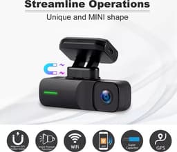 TechU™ Dashcam Camera – M14 Zwart – Dashboardcamera – App & Wifi – Full HD 1080P – GPS – 150° Wijdhoeklens – Nachtvisie – Loop recording – Bewegingssensor – G-sensor – Parkeermodus - voor auto — thumbnail 1