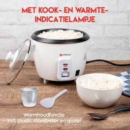alpina Rijstkoker - Anti-aanbaklaag - Warmhoudfunctie - 0.6 L - 300W - Wit — thumbnail 5