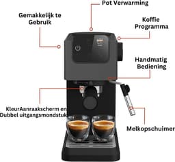 White-Label® Espressomachine - Koffiezetapparaat - Koffiemachines - Zwart — thumbnail 2