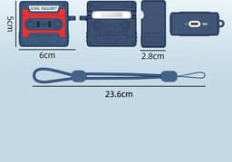 Telestore hoesje geschikt voor AirPods 4 soft case cover- retro cassettebandje bandje tape - TPU hoesje Beschermhoes - AirPods 4 Cover - AirPods 4 hoesje - Geschikt voor Apple Airpods 4 - gel hoesje - zwart — thumbnail 2