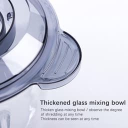 Vleesmolens, keukenmachines, 500 W elektrische keukenmachine met glazen kom van 2 liter, 2 snelheden, 4 bi-level messen, for vlees, groenten gehakt, geroerd, marineblauw (kleur: marineblauw, maat: (C — thumbnail 4