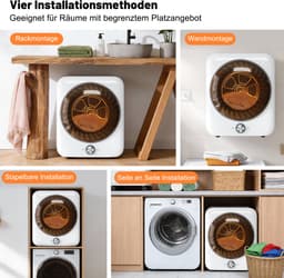 HAUSS SPOLE Wasdroger – Snel En Gelijkmatig Drogen – 53,5 x 42 x 65 cm – ABS En Staal – Wit – 8 Programmas — thumbnail 5