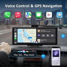 NordHaus 4K Dashcam met 26 cm IPS Touchscreen - Draadloze Apple CarPlay & Android Auto - Dual Camera Voor en Achter - GPS - Wifi - Complete Set - Zwart — thumbnail 3