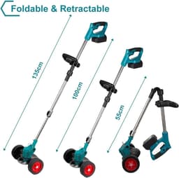 Elektrische Grasmaaier - Draadloze Trimmer - Tuinonderhoud - Inclusief 2 Batterijen - 100-135 cm - Geel — thumbnail 5