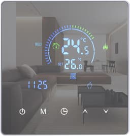 Slimme Thermostaat - Temperatuurregelaar Wifi - Energie Besparen - Programmeerbare Schema's - Touchscreen Display - Zwart — thumbnail 4