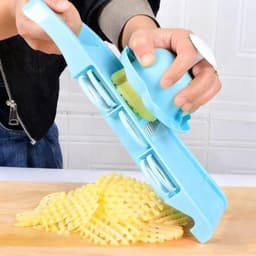 Keuken Groente Hakker - Keukenmachine Gadget - Maaltijd Voorbereiding - Anti-Slip Grip - 32 x 11 x 13 cm - Blauw — thumbnail 3