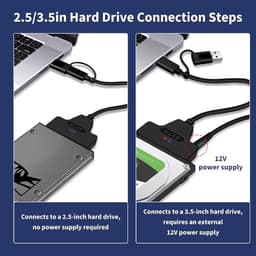 SATA naar USB Adapter - USB Converter Harde Schijf - Data Overzetten - Met Externe Voeding — thumbnail 3
