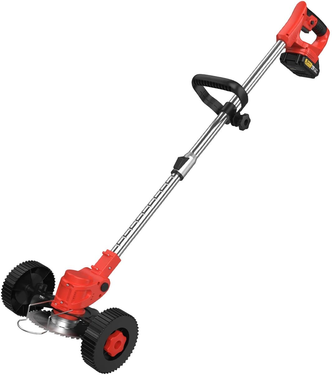 LUMÉ STORE Elektrische Grasmaaier - Grastrimmer - Grasmachine - Kantenmaaier - Draadloos - Telescopisch - Draaibaar - CE - Rood — afbeelding 1