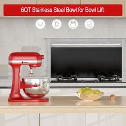 Mixer Kom - Mengkom RVS - Voedsel Bereiden - Vaatwasser Veilig - 6QT Capaciteit - Zilver — thumbnail 3