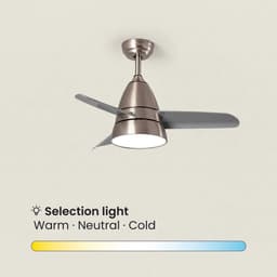 Fantiluxe - Holmstrom - Plafondventilator met verlichting - Zilver - Ø91cm - Afstandsbediening - Met lamp - Plafond ventilator - Slaapkamer — thumbnail 3
