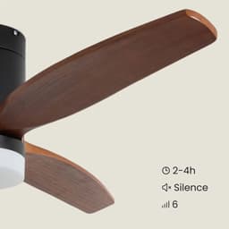 Fantiluxe - Filip - Plafondventilator met verlichting - Zwart Donker Hout - Ø132cm - Afstandsbediening - Met lamp - Plafond ventilator - Slaapkamer — thumbnail 2