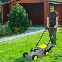 Elektrische grasmaaier - Snoer grasmaaier - Gazon onderhouden - 3 standen verstelbaar - 32 cm snijbreedte - Groen — thumbnail 4