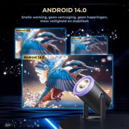 AFINTEK MB02 Pro Mini Beamer – Smart TV Projector met Android 14.0 – WiFi 6 & Bluetooth 5.2 – 200 ANSI Lumen – 4K Support – Wit — thumbnail 4